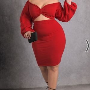 Rebdolls plus size red dress 5x